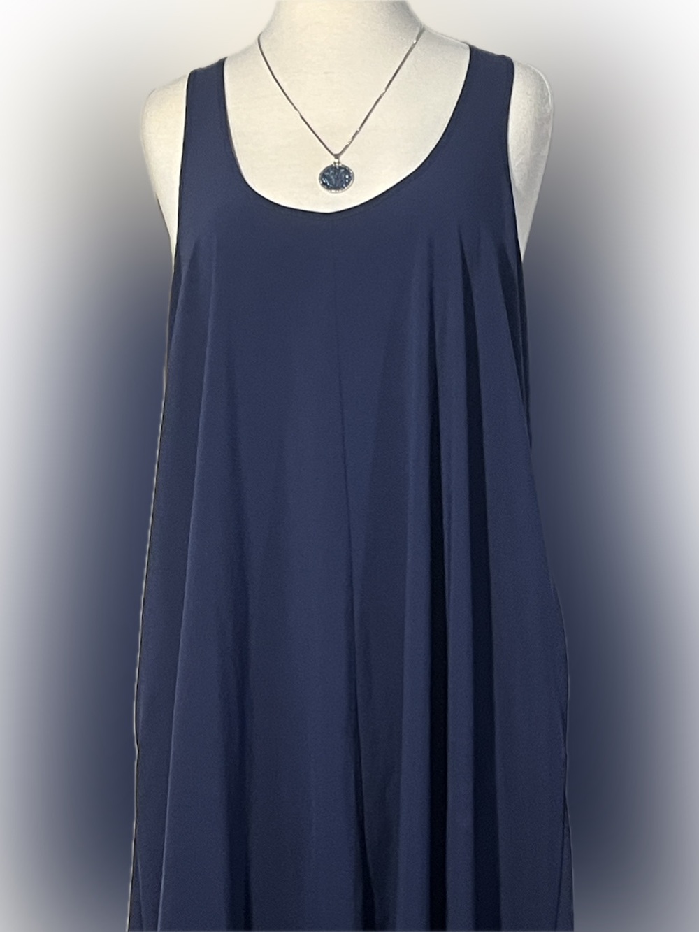 Athleta navy “Presidio” scoop-neck racer-back high-low maxi dress - EUC - Picture 11 of 16